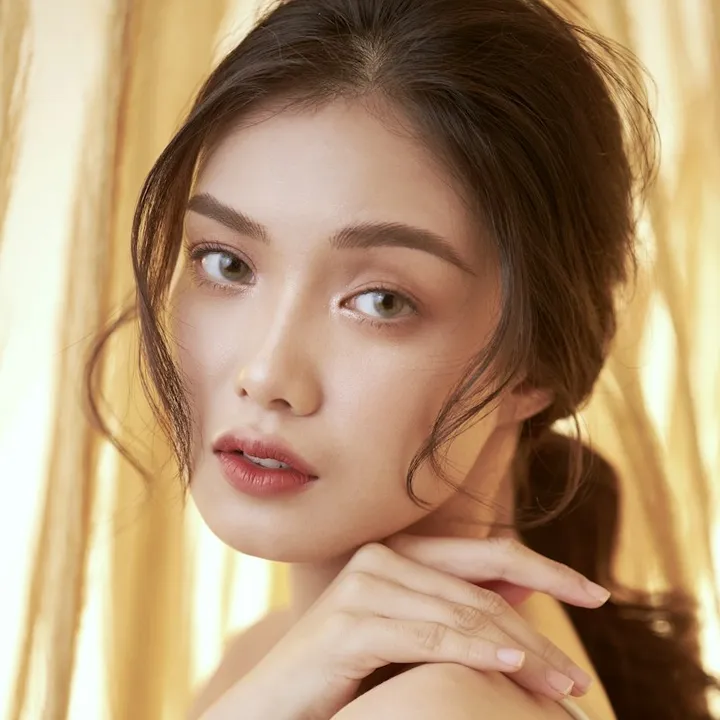 Woman with softly tinted lips