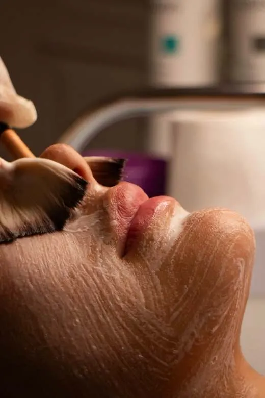 Cream applied with a brush